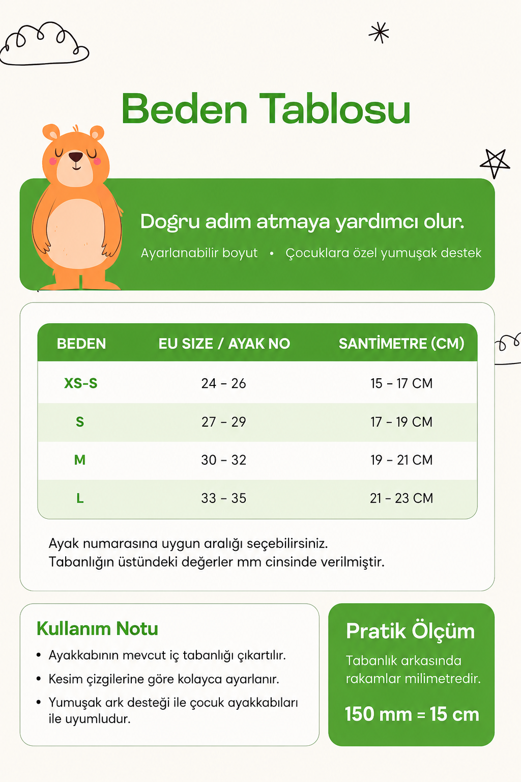 OrthoMax+ Kids Ortopedik Tabanlık-Çocuk İçe Basma Ve Düz Taban Için Ayakkabı Tabanlığı- Jel,Silikon Tabanlık Unisex
