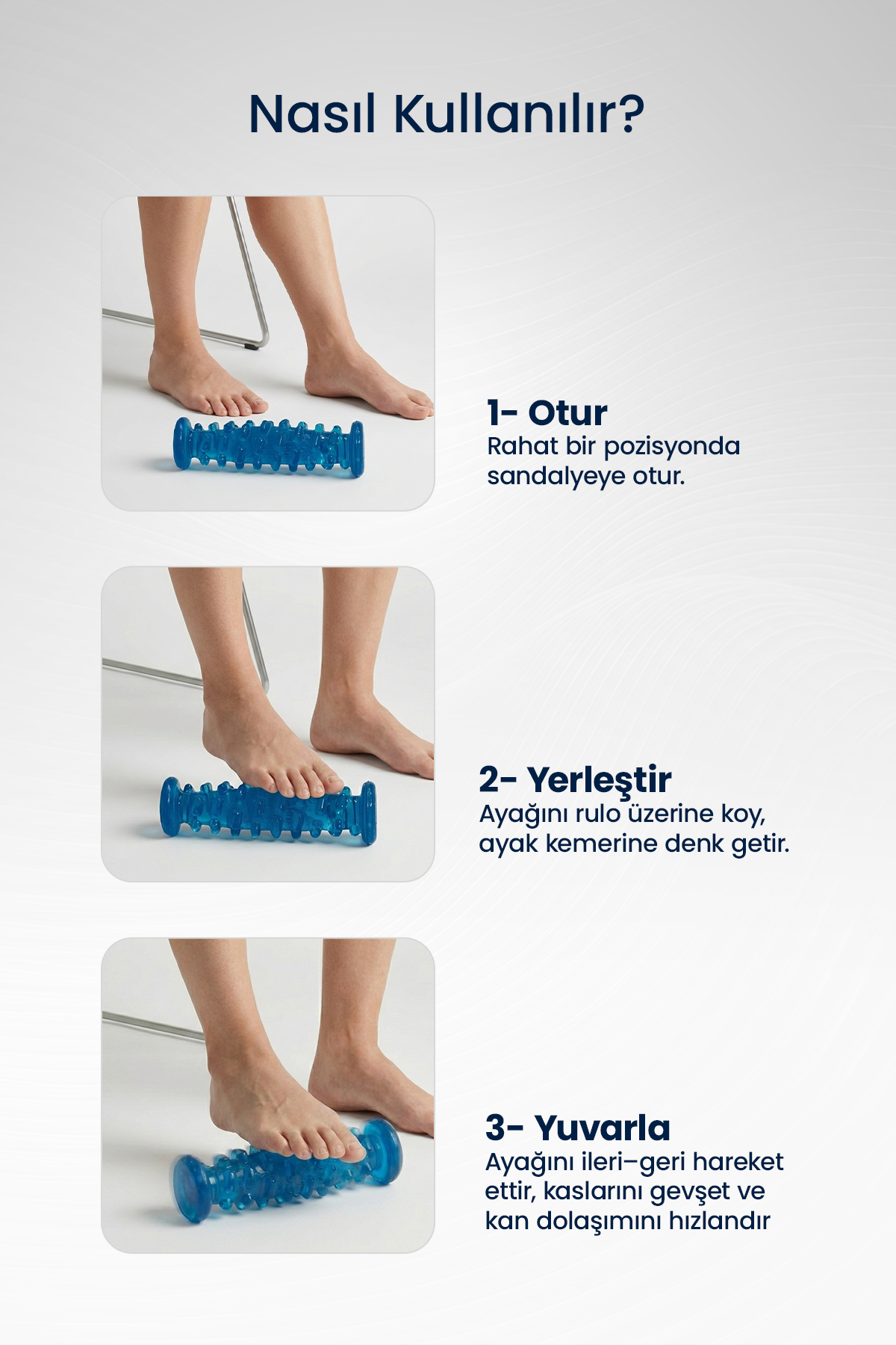 Ayak Masaj Rulosu – Ayak Tabanı ve Ayak Kemeri İçin Derin Doku Masaj Rulosu, Ayak Ağrısı ve Yorgunluk Giderici