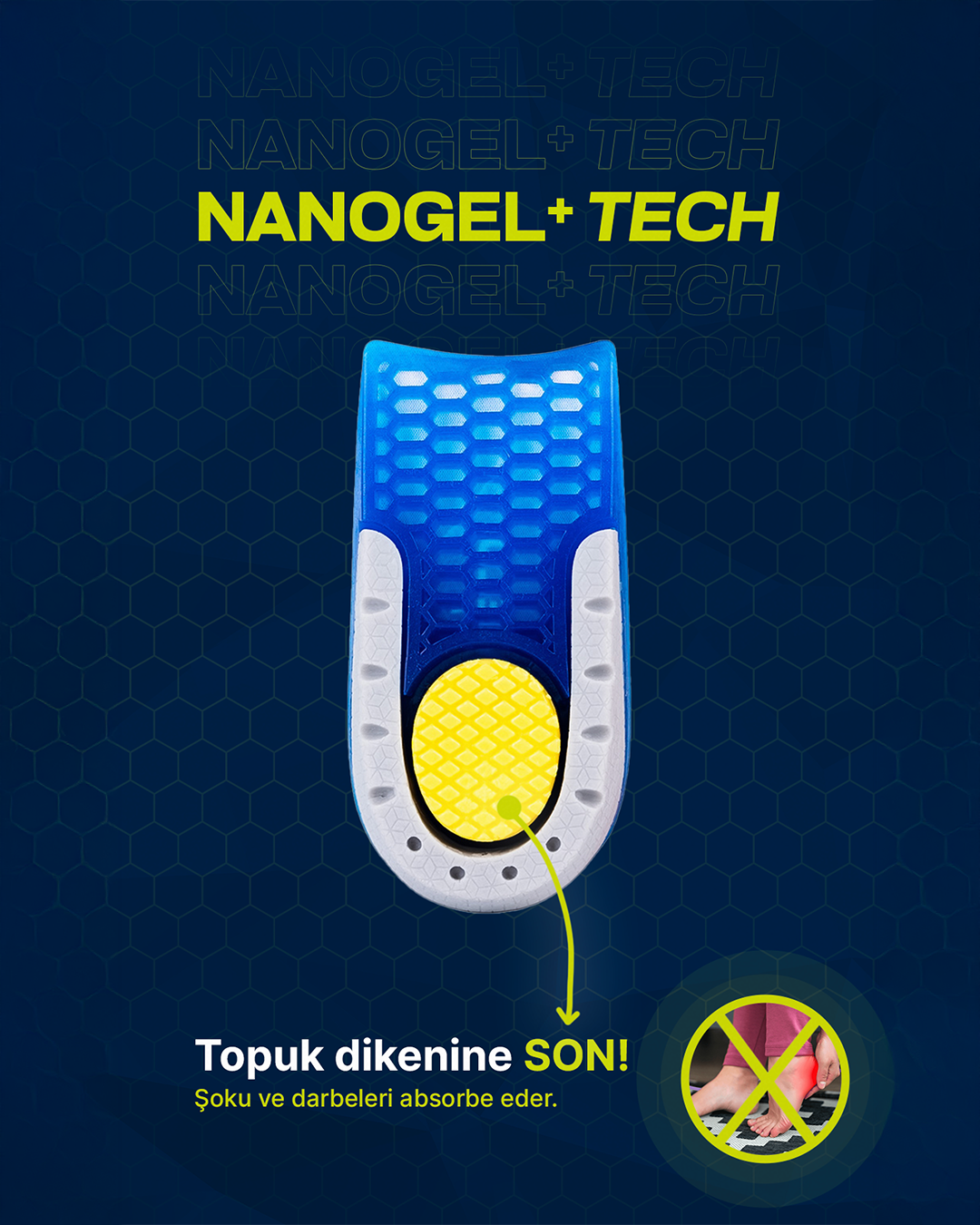 HeightMax+ 3.5 CM Boy Uzatıcı Ortopedik Jel Tabanlık- Topukluk