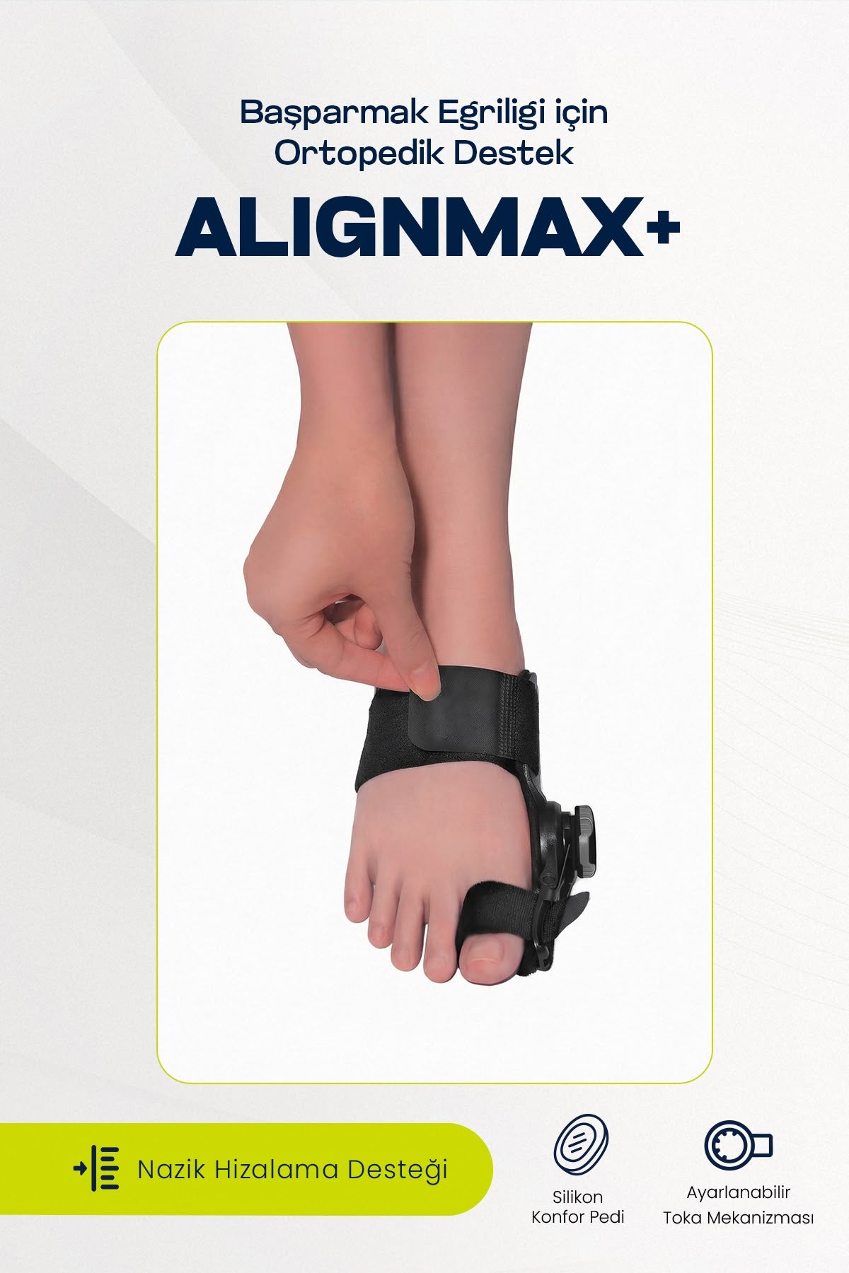 AlignMax+, Ayak Baş Parmak Kemik Düzeltici, Halluks Valgus Ateli, Ayak Parmak Ayırıcı